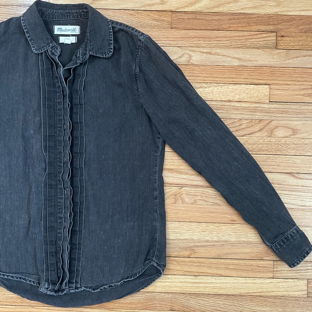 MADEWELL Charcoal Chambray Tuxedo Buttondown Shirt - Picture 5 of 15